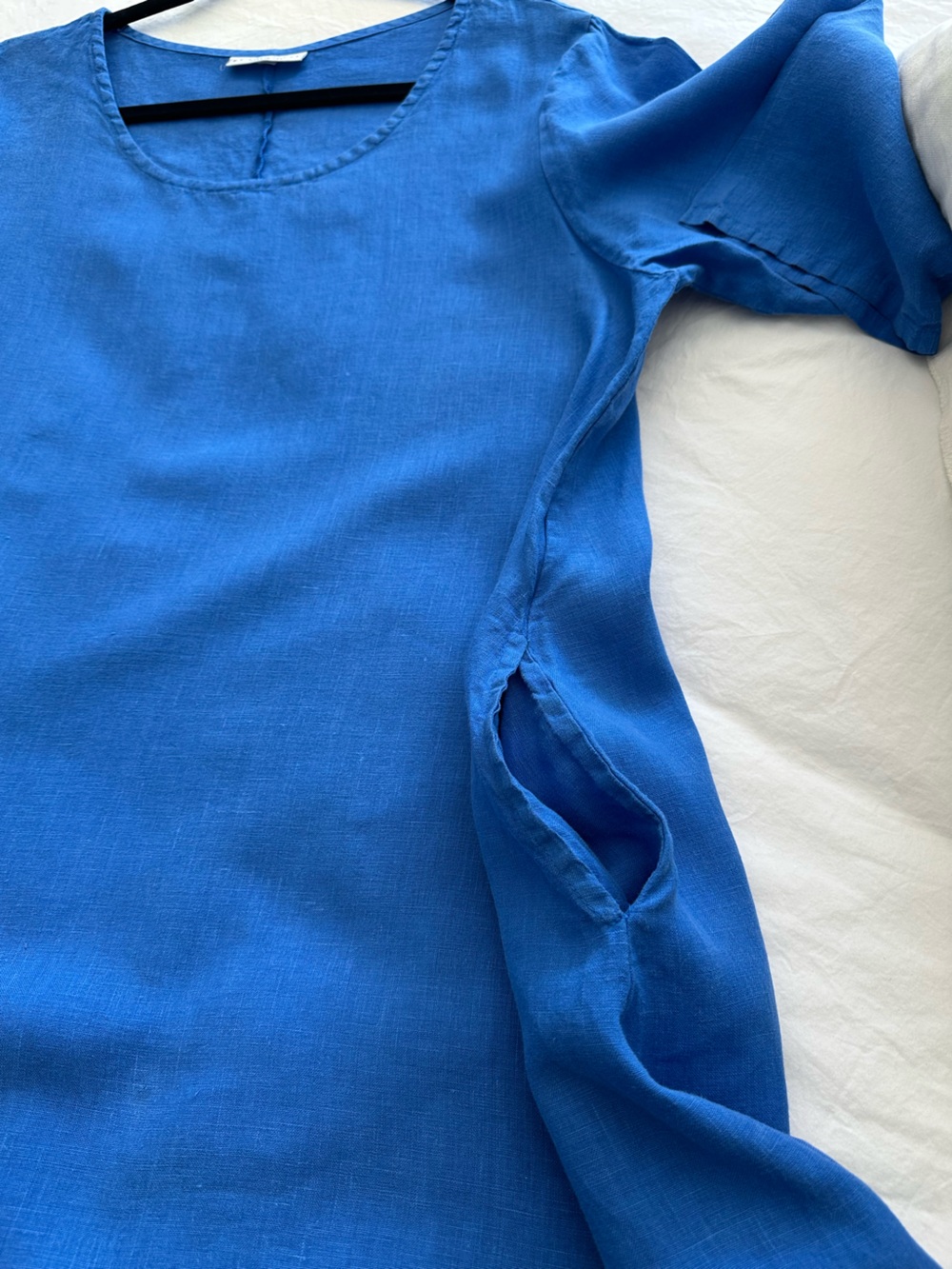 bryn Walker linen French blue dress, size large - Picture 12 of 15